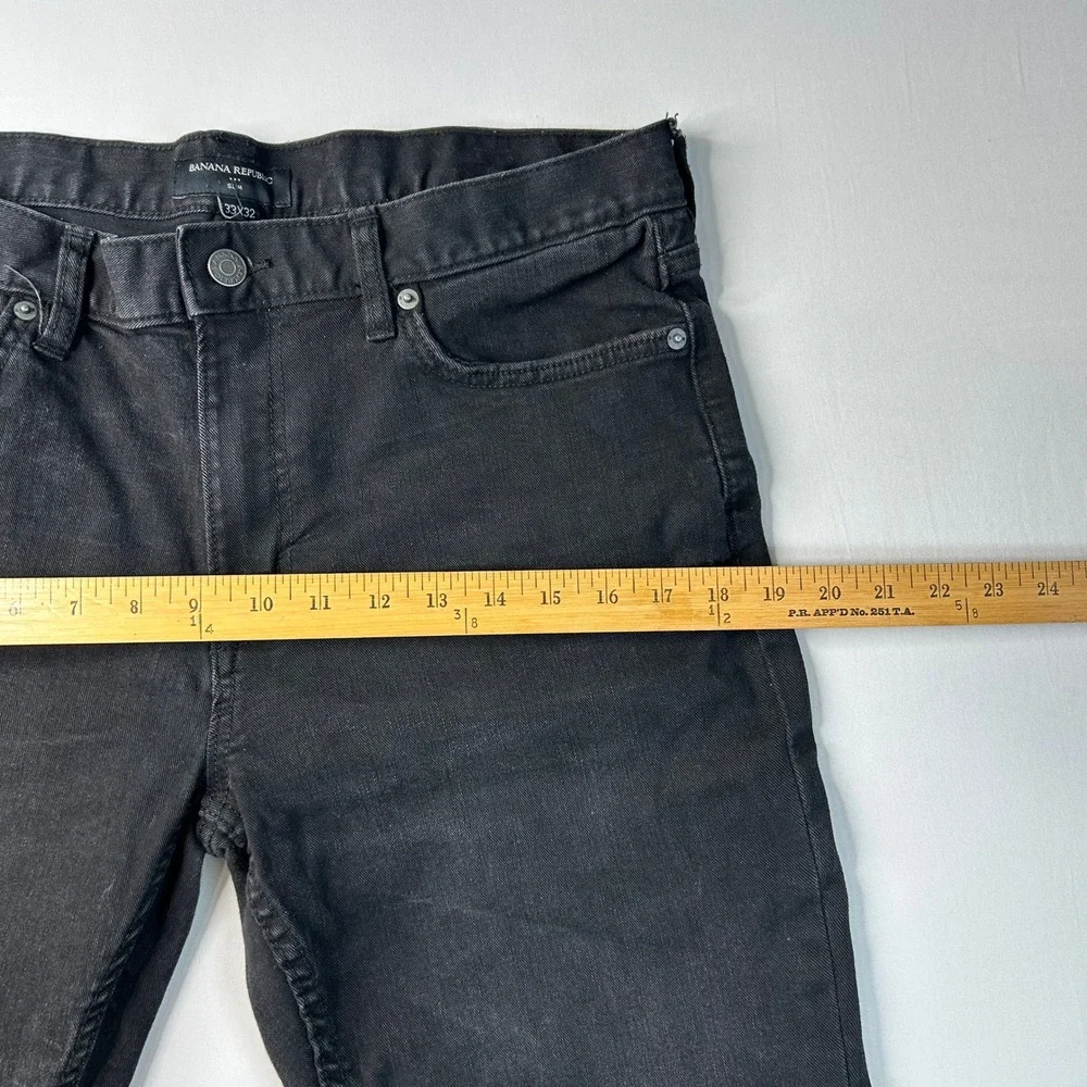 Banana Republic Slim Fit Jeans Mens 33x32 Faded Black Denim Pants